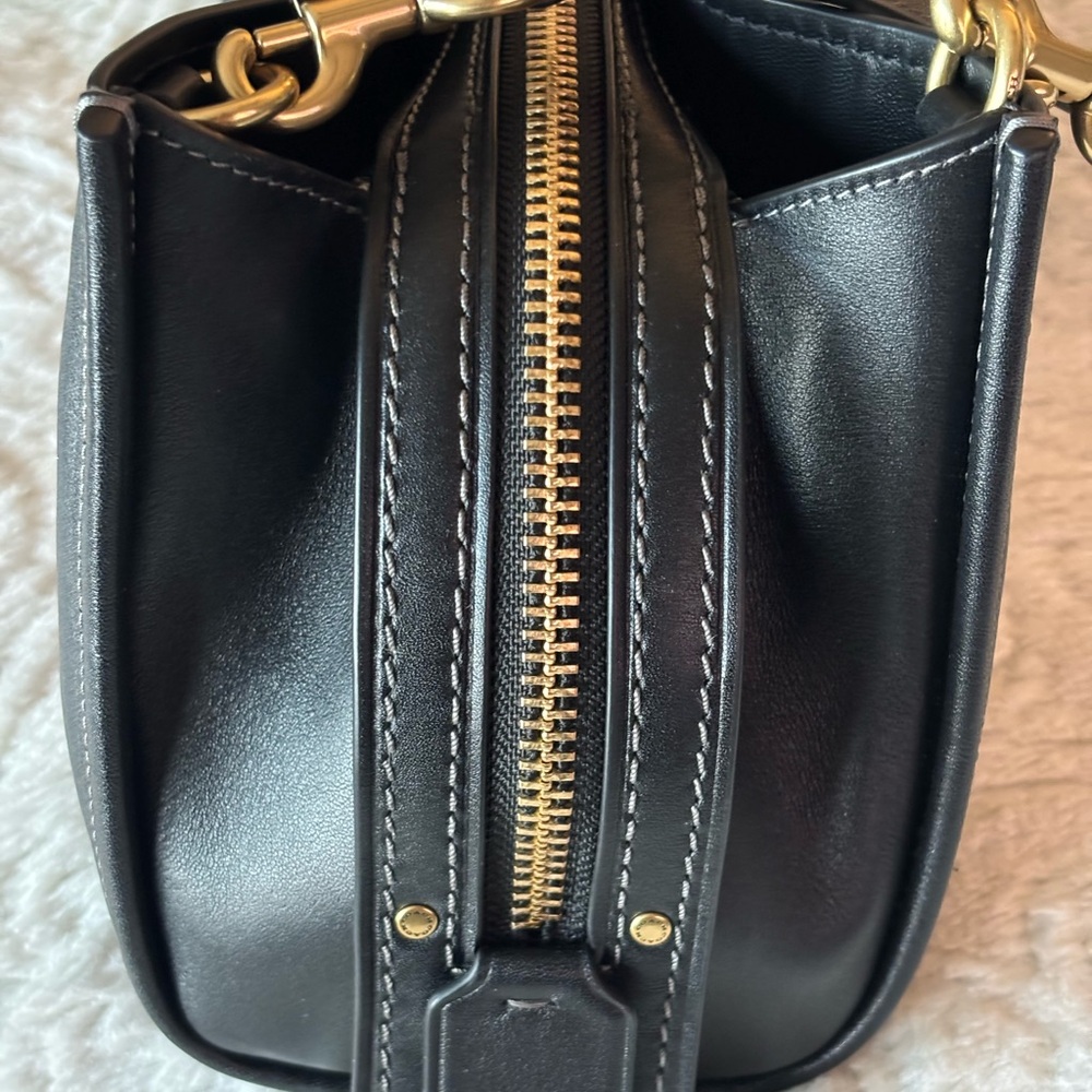 Coach Soft Rogue 34 in Black Leather with Gold Accents - Picture 6 of 12